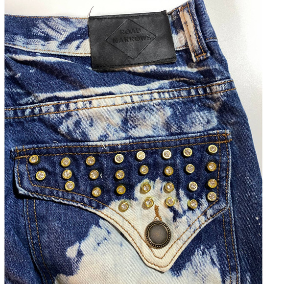 Road Narrows NYC Distressed Bleached Y2K Jeans Men's Size 34 - Picture 6 of 11